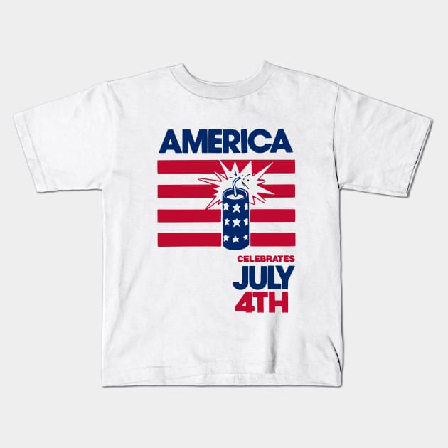 America celebra cuatro de Julio Kids T-Shirt by LegnaArt